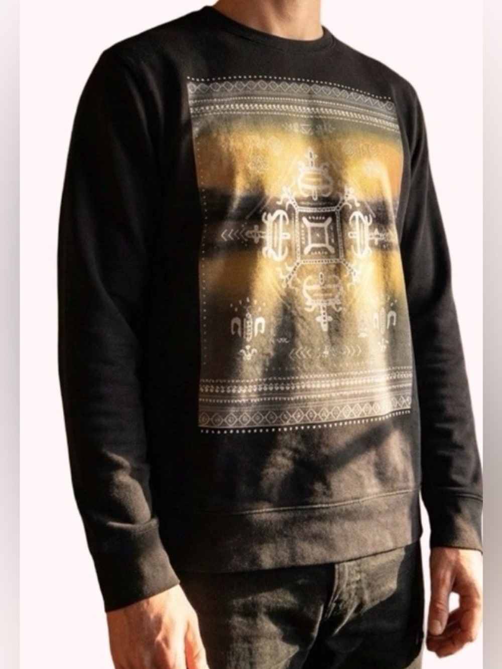 CARBON Cotton XL Long Sleeve Bohemian Western long Sleeve Top